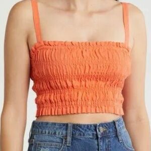 JOIE Womens Linen Cropped Pullover Top Sz XS